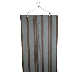 Restoration Hardware Blue Brown Stripe Cotton Linen Lined 1 Panel Drape 51 x 84